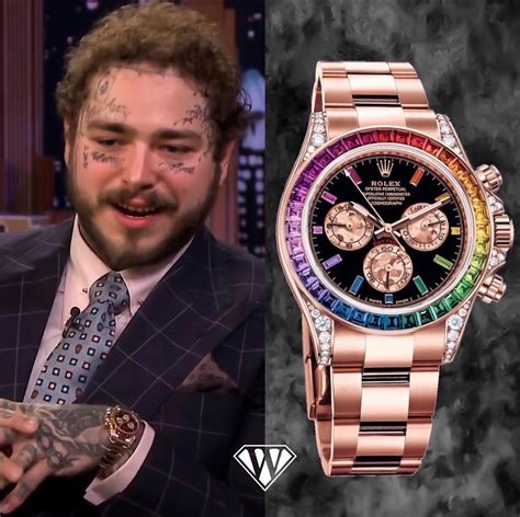 post malone watch rolex rainbow